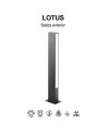 LOTUS * BOLARDO 60CM IP65 10W 3000K GRIS OSCURO